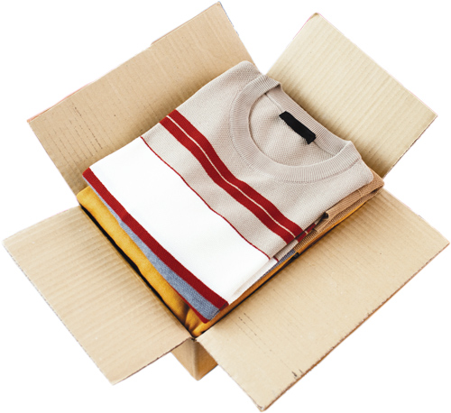 Caja con ropa